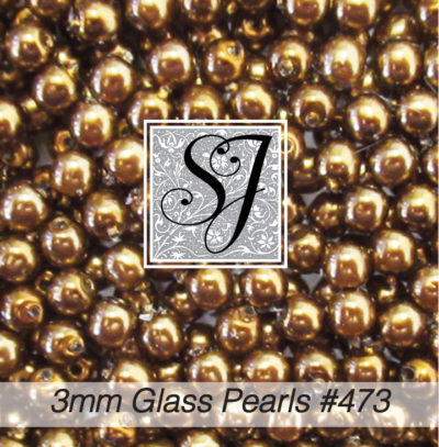 3mm Round Glass Pearl <br>#473 Dark Gold <i>New!</i>
