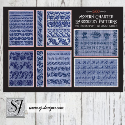 Modern Charted Embroidery Patterns for Needlepoint & Cross Stitch