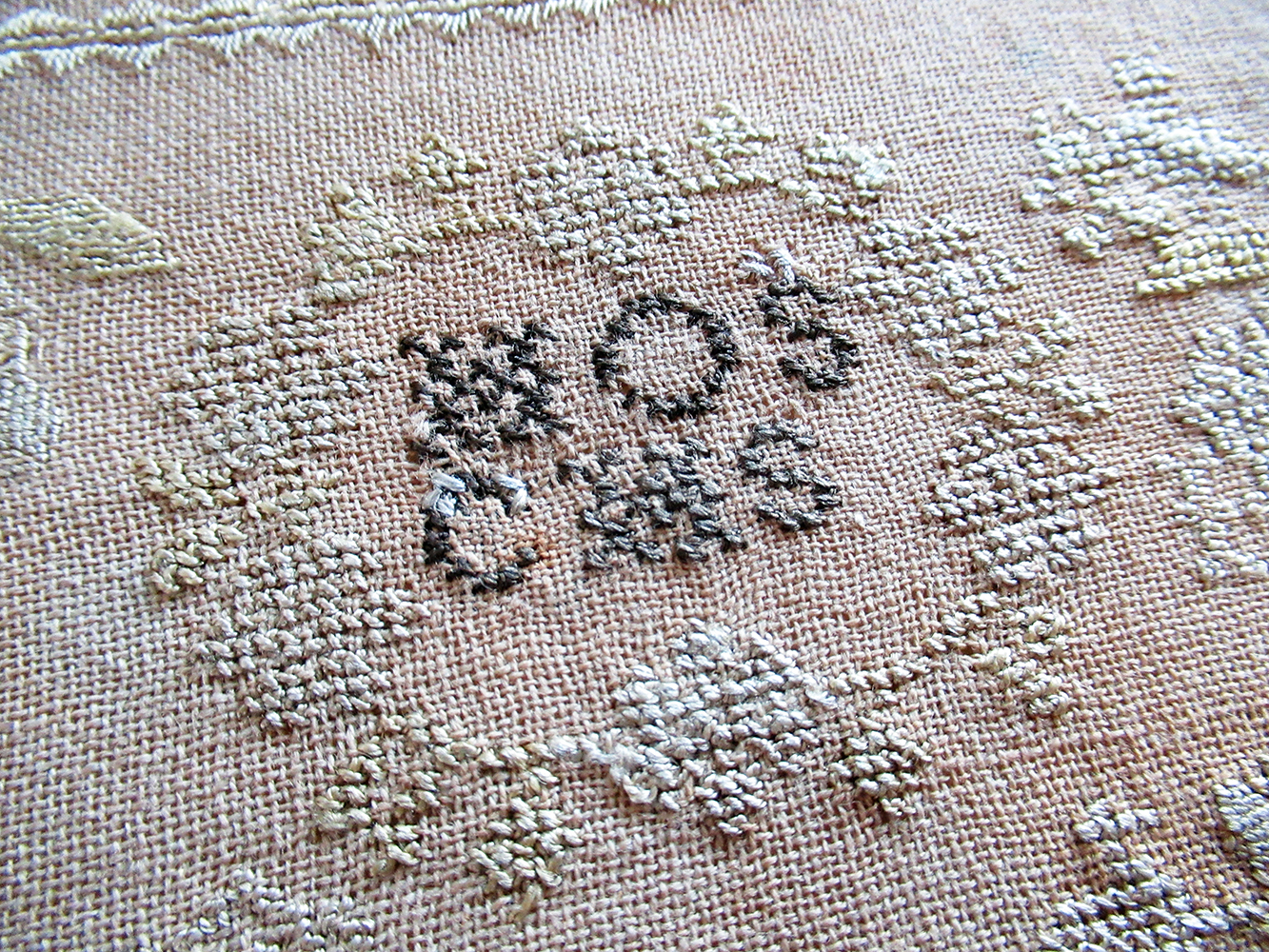 1827 "HOS" Swedish or Norwegian spot motif sampler - Image 2