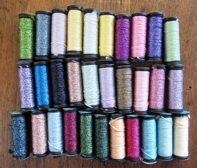 Kreinik #12 Tapestry Braid metallic thread–31 color assortment SOLD