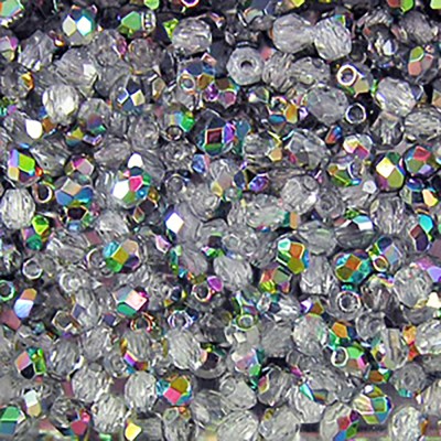 Czech 3mm Diamond Flash fire-polished glass beads