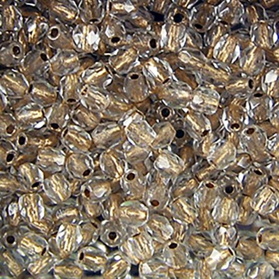 Czech 3mm Gold-lined Clear fire-polished glass beads
