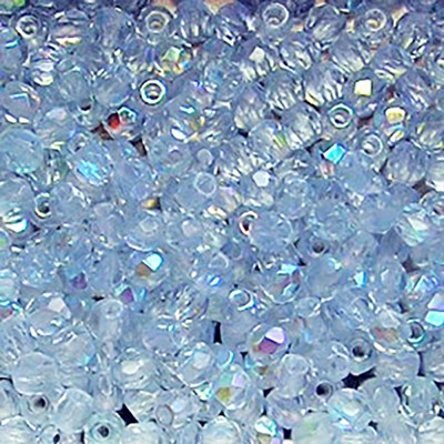Czech 3mm Pale Blue A/B fire-polished glass beads