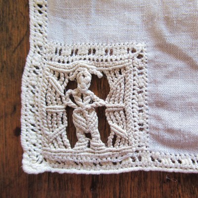 11 antique Casaguildi Lace embroidered napkinslinen napkins 10-1/2" square