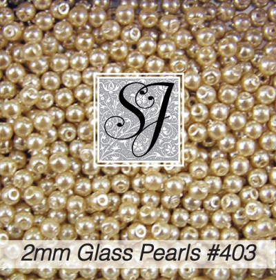 2mm Round Glass Pearl <br>#403 Caramel