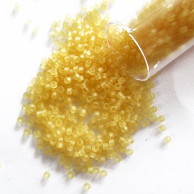 size 15/0 Japanese glass seed beads frosted light Amber