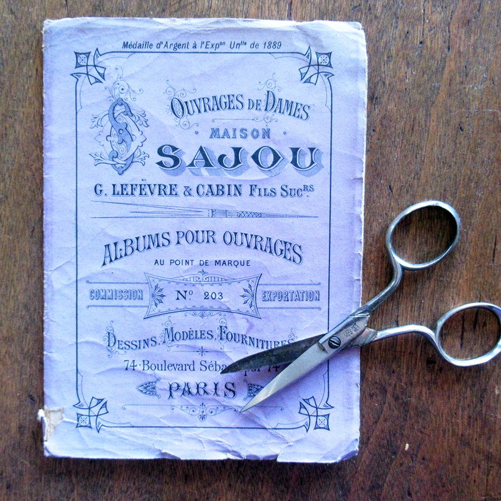 1880s Maison Sajou pattern book #203 with 8 alphabet charts