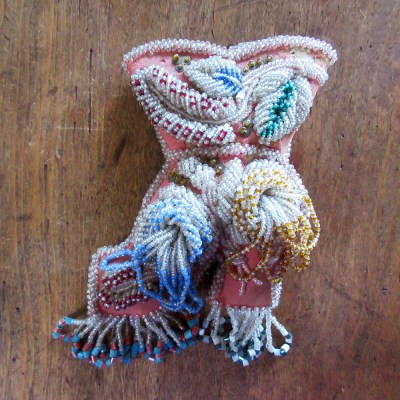 c1900 Iroquois "Whimsey" beadwork 8" boot