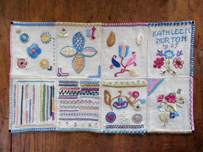 1925 Kathleen Norton's embroidery sampler