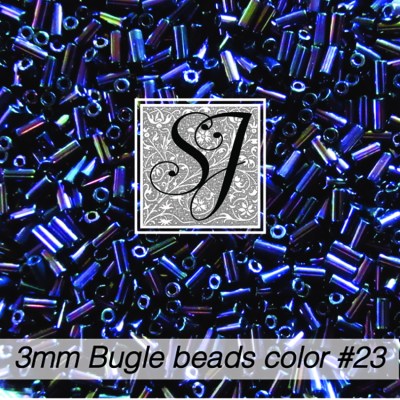 3mm bugle beads <br> color #23 Purple Iris