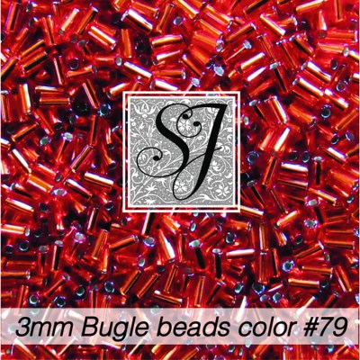 3mm bugle beads <br> color #79 Pomegranate S/L