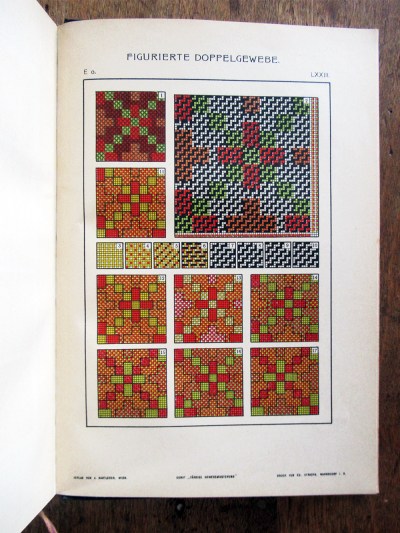1907 German weaving book with charted patterns by Franz Donat