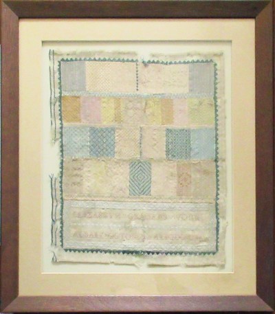 circa 1750 Albany darning pattern sampler