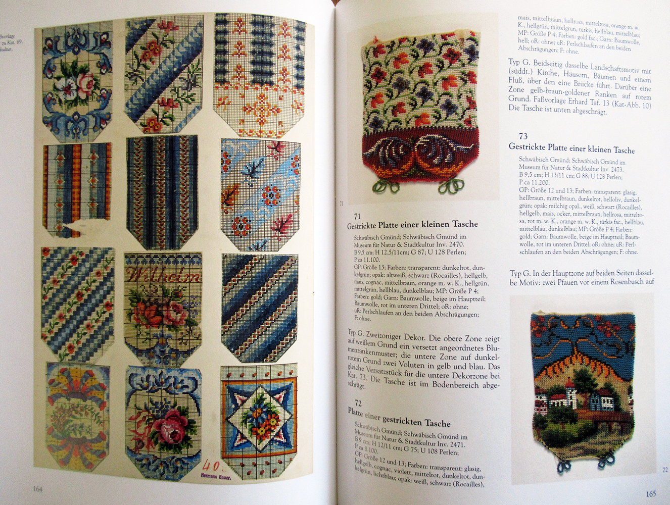 1998 book German Glass Beaded Purses Antique Berlin Work charted patterns - Image 3