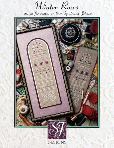 Winter Roses charted needlepoint sampler pattern book