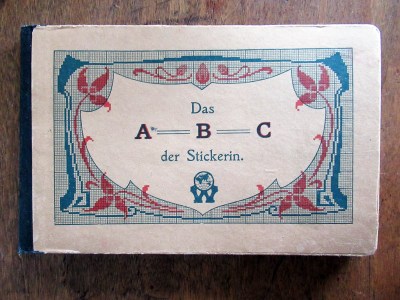 c1900 hardcover charted pattern book for needlepoint or cross stitch