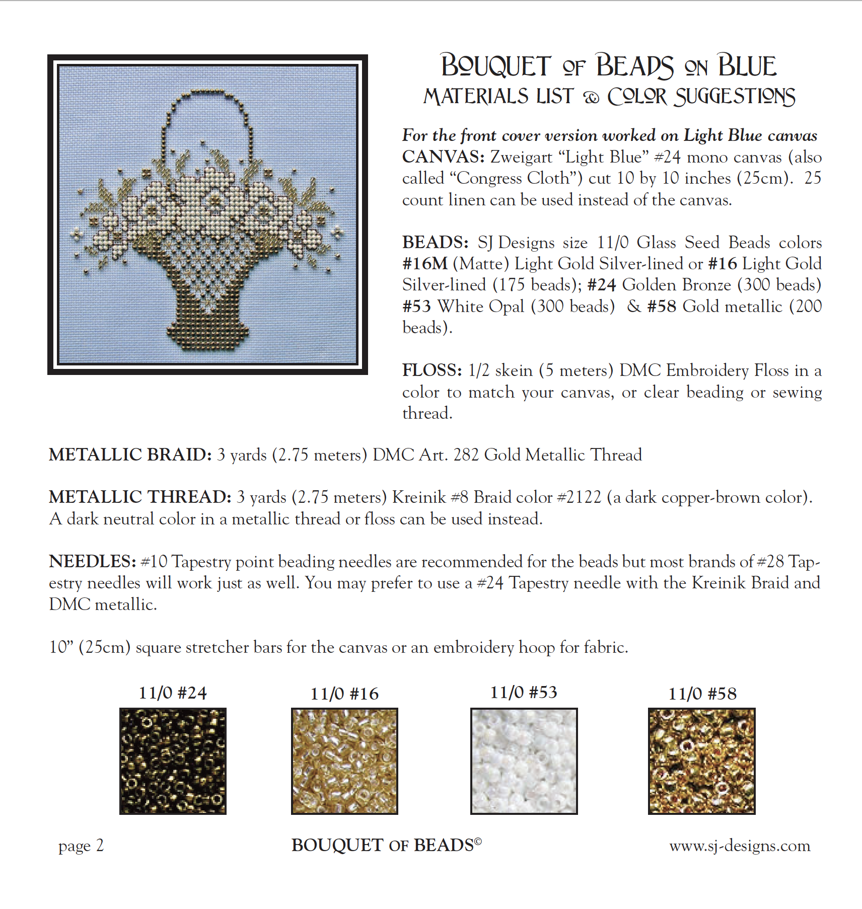 "Bouquet of Beads" counted needlepoint pattern book - Image 3