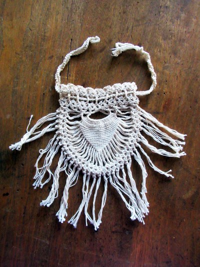 1970s crochet reproduction of a Victorian reticule purse